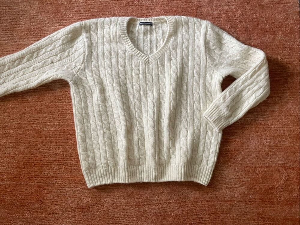 Brandy Melville Cream Cable Knit 90% Llama Wool Oversized Sweater 160/84A